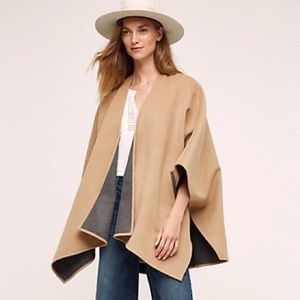 Anthro Cartonnier Vista Poncho Camel and Grey